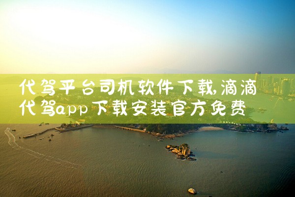 代驾平台司机软件下载|小蓝视频